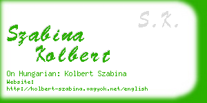 szabina kolbert business card